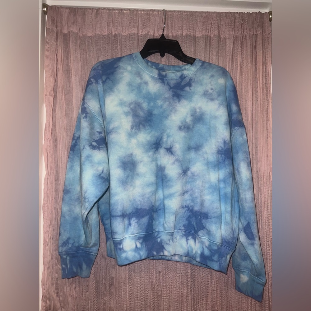 PINK Victoria's Secret Blue Crewneck Sweater Tie-Dye